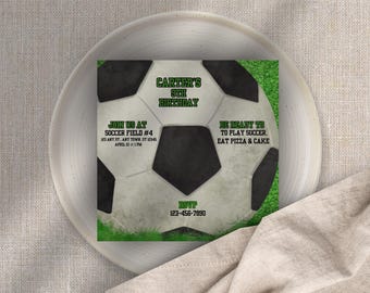 Soccer Party Invitation: Customizable Canva Template (Digital Download)