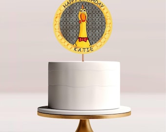 Décorations de fête de poulet en caoutchouc : décorations de gâteaux et de cupcakes modifiables (téléchargement numérique)