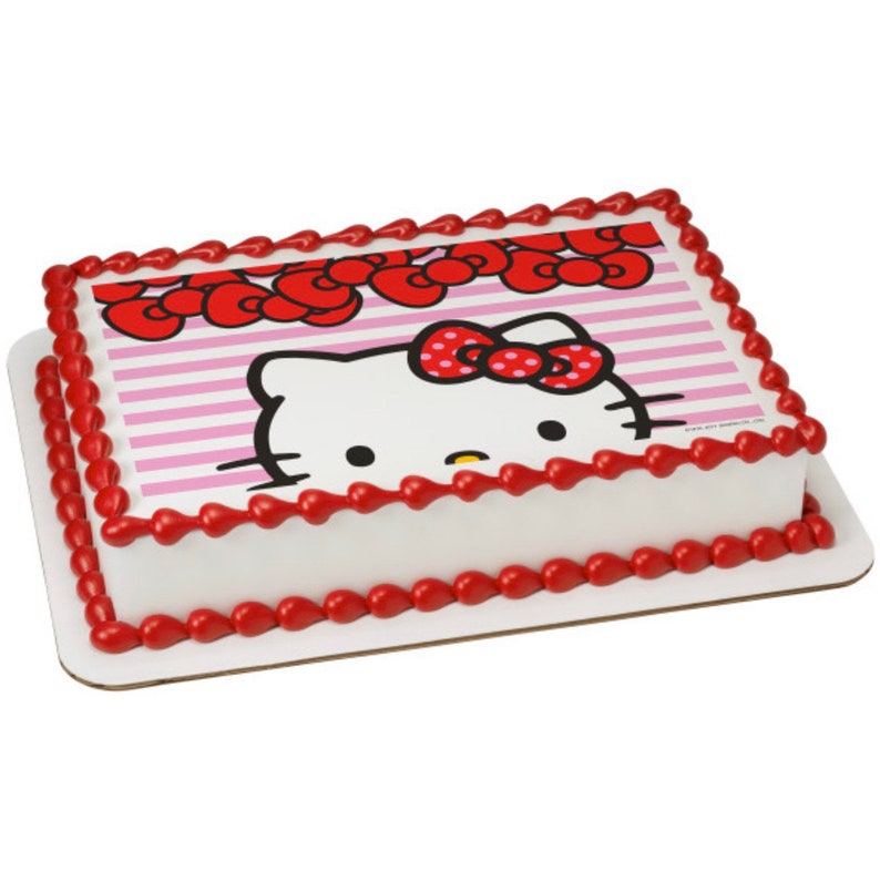 Hello Kitty Big Smiles Edible Cake Image Hello Kitty Big Etsy Italia