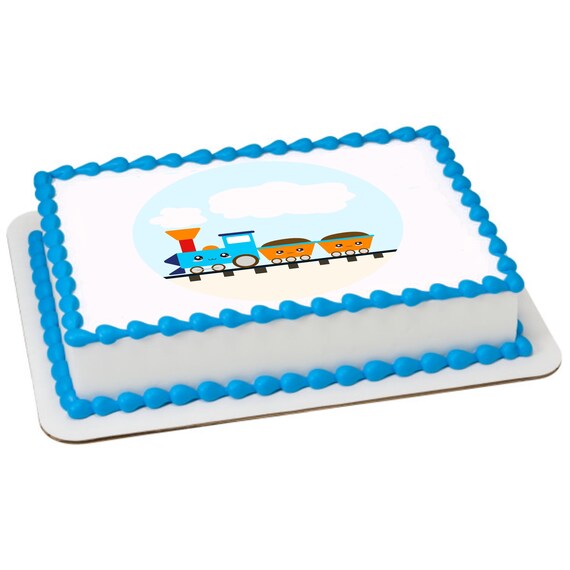 Choo Choo Train Edible Image Cute Train Edible Cake Topper Etsy