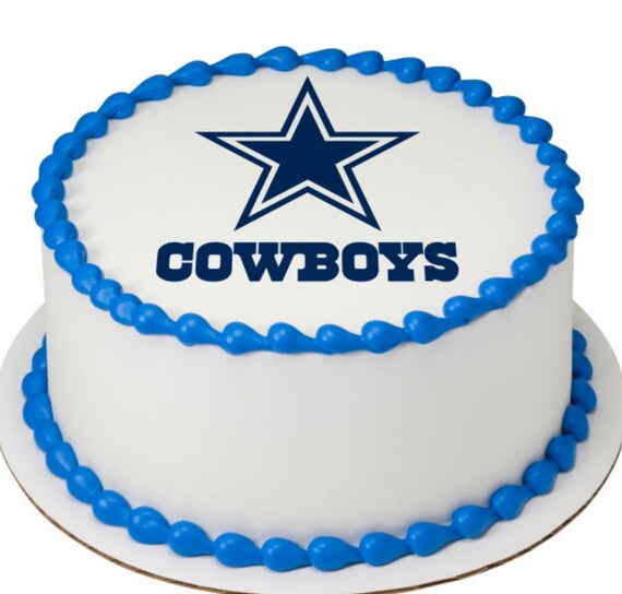 Image De Gateau Comestible Des Cowboys De Dallas Decoration Etsy