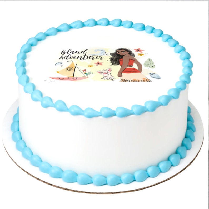 Disney Princess Moana Island Adventurer edible photo cake top for round,sheet cake,cupcake cookies