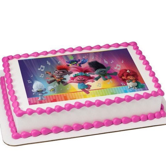 Trolls World Tour Image De Gateau Comestible Coquelicot Et Etsy