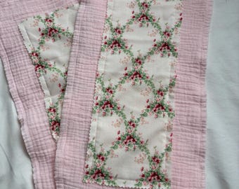 Handmade Baby GIRL Muslin Burp Cloth