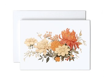 Floral Note Cards, Blank Cards, Birthday Gift Co Worker, Small Gift, Flower Note Cards, Spring Greeting Card, Watercolor Stationery Cards