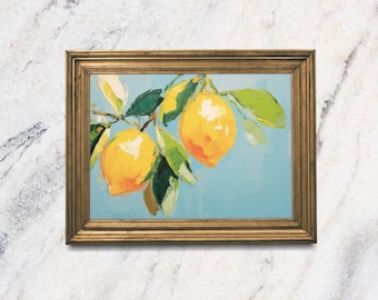 Lemon Oil Painting Print: Capri Fruit Still Life Kitchen Art