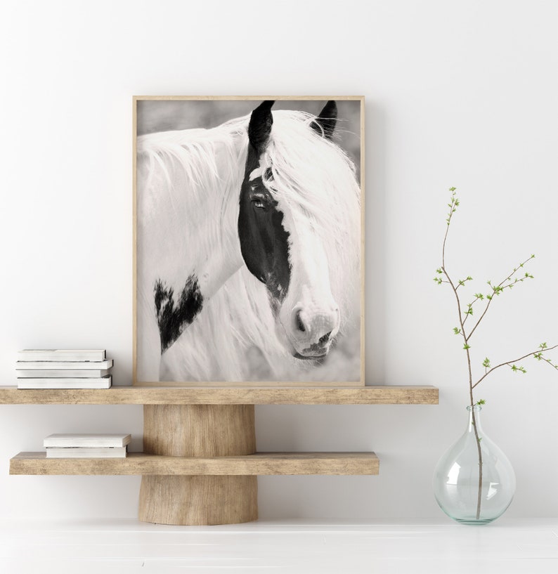 Horse Wall Art, Horse Print, Modern Farmhouse Art, Large Wall Art Horse