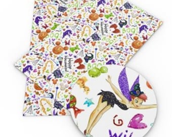 Mouse Halloween Pumpkin 100% cotton Fabric