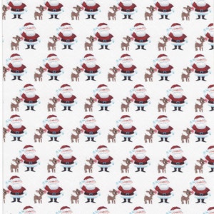 Reindeer and Santa Faux Leather Sheet