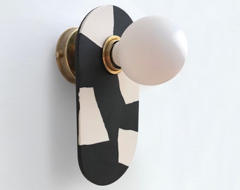 Tutti Frutti - Dragon Fruit | Black & White Brass Wall Light