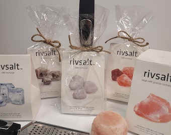 Rivsalt Himalayan Salt Crystal Gift Bag – with Optional Grater