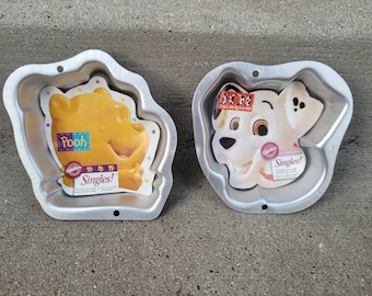 Vintage Wilton Singles Disney Cake Pan Choice of Winnie the Pooh or 101 Dalmatians