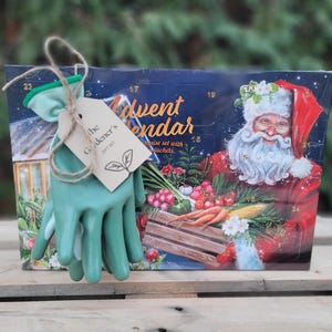 Garden Lover's Advent Seed Calendar Complete Gift Set - Seeds, Dirt, Tags, Spoon, Gloves, and Mini Greenhouse image 2