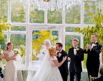 Wedding Oil Painting from Photo | Custom Portrait on Canvas | Ceremony Artwork | Commissioned Gift | Personalized Art | Painting Commission