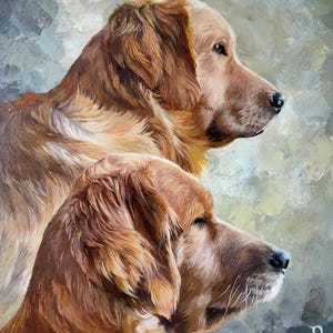 Custom Dog Oil Portrait from Photo | Hand-Painted Pet Painting on Canvas | Personalized Gifts for Dog Lover | Pet Loss Memorial | Wall Art