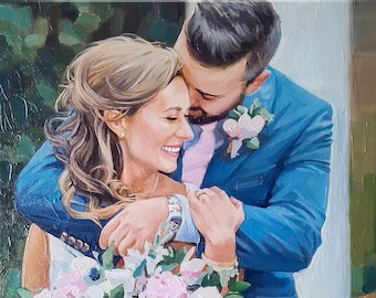 Oil painting, Custom portrait, Custom impressionist portrait, Custom oil on canvas, couples oil painting, couple portrait gift