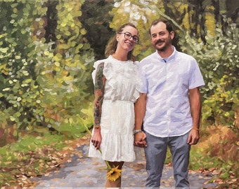 Art commission portrait, Custom portrait oil painting from photo, Couple portrait painting, anniversary gift, wedding anniversary gift