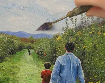 Dipinto ad olio personalizzato da foto, commissione di dipinto ad olio ritratto personalizzato, ritratto di famiglia ad olio su commissione, dipinto di famiglia da foto