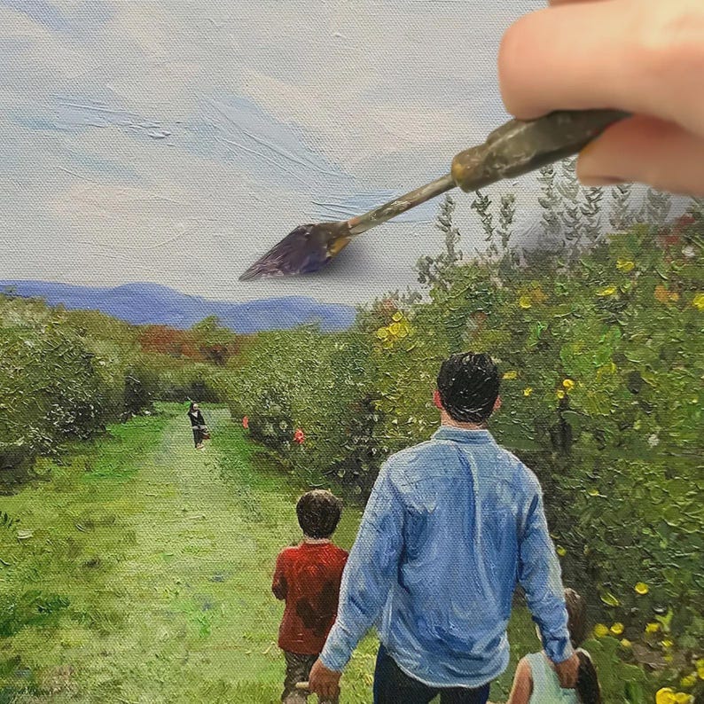 Oil painting of one of our wedding photos!
