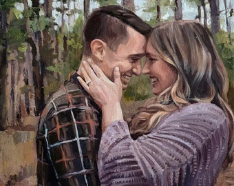 Custom portrait painting from photo, custom oil painting from photo on canvas, Custom art, photo to painting, couple gift