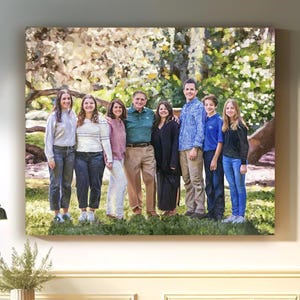 Custom canvas oil painting, Commission painting oil, Custom family portrait on canvas, family gift, custom birthday gift