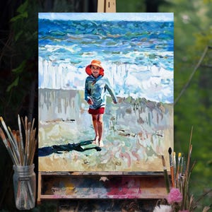Custom impressionist painting, Custom oil painting on canvas portrait, Child portrait from photo, gift for wife, personalized gift