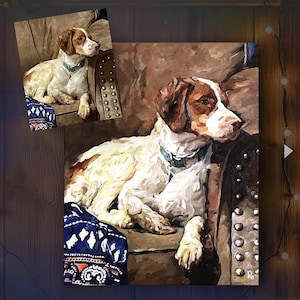 Custom oil painting portrait, Commission painting on canvas, Custom pet portrait oil painting, dog lover gift, personalized gift