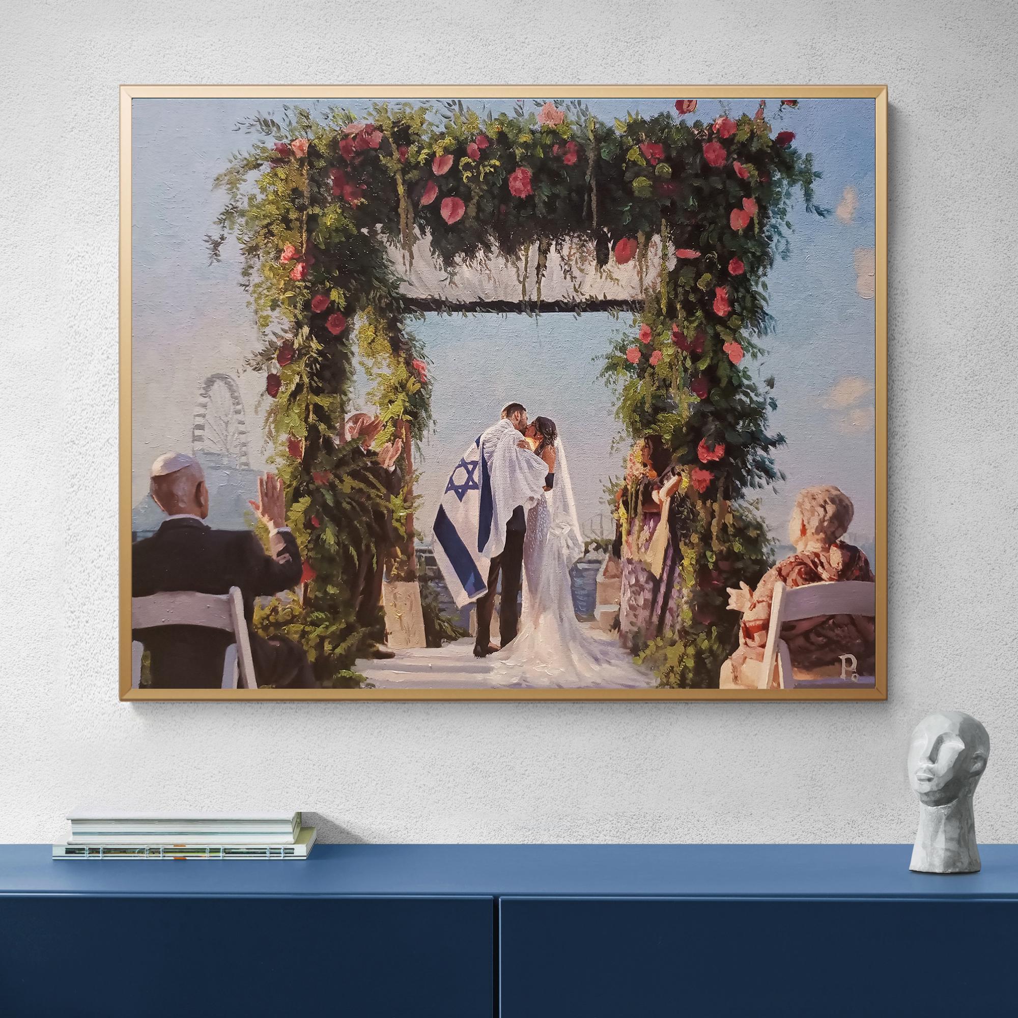 Custom Wedding Oil Painting on Canvas from Photo Unity Ceremony Wall Art, Guest Portrait, Gift for Bride and Groom