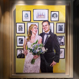 Commission oil parents portrait from photo, Custom portrait on canvas, Photo to painting, custom art, family gift, anniversary gift