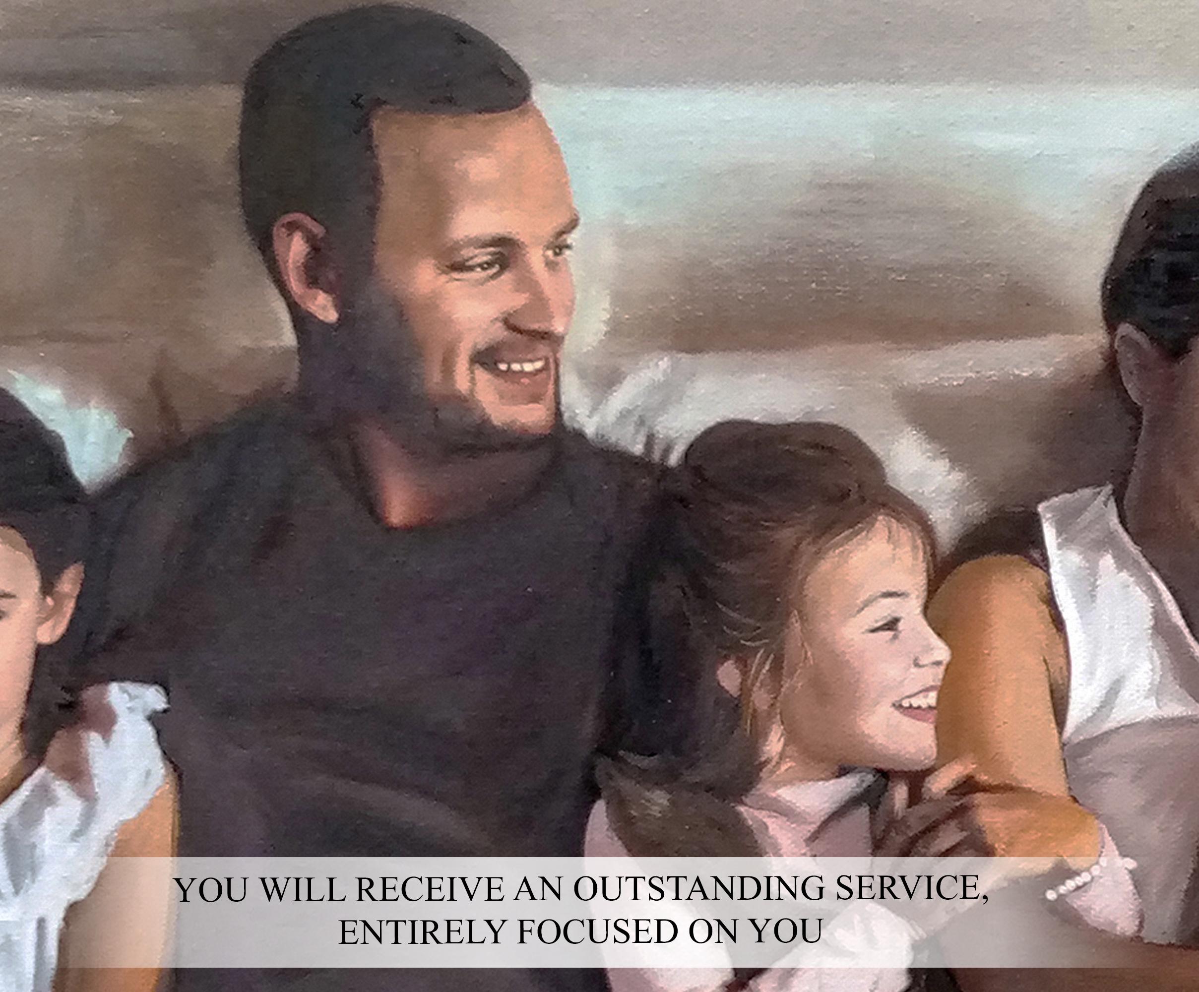 Custom Family Oil Painting on Canvas From Photo, Father's Day Hand ...