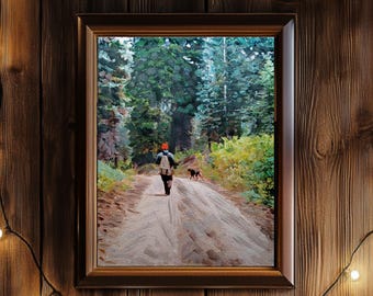 Custom Landscape Oil Painting from Photo, Personalized Family Portrait on Canvas, Keepsake Dad Birthday Gift, Anniversary Gift for Husband