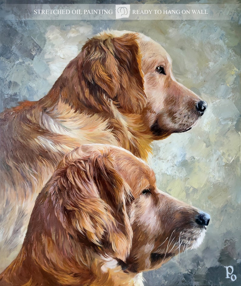 Oil painting commission, Custom oil portrait, Custom dog oil painting from photo, oil pet portrait, dog lover gift, customized gift image 1