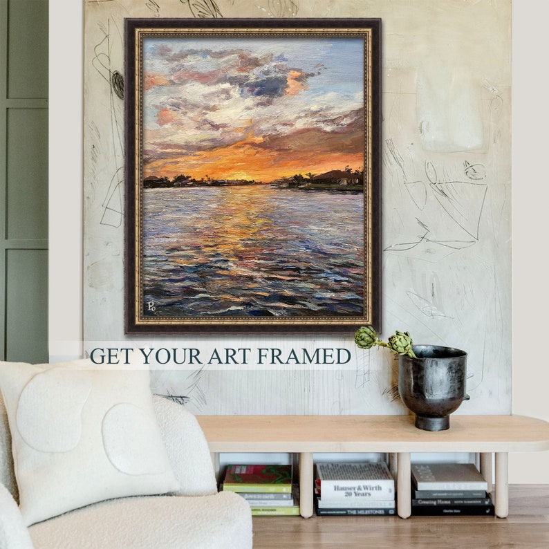 Custom Landscape Painting from Photo Handmade Sunset Oil Portrait Commission Personalized Gift for Parents image 8