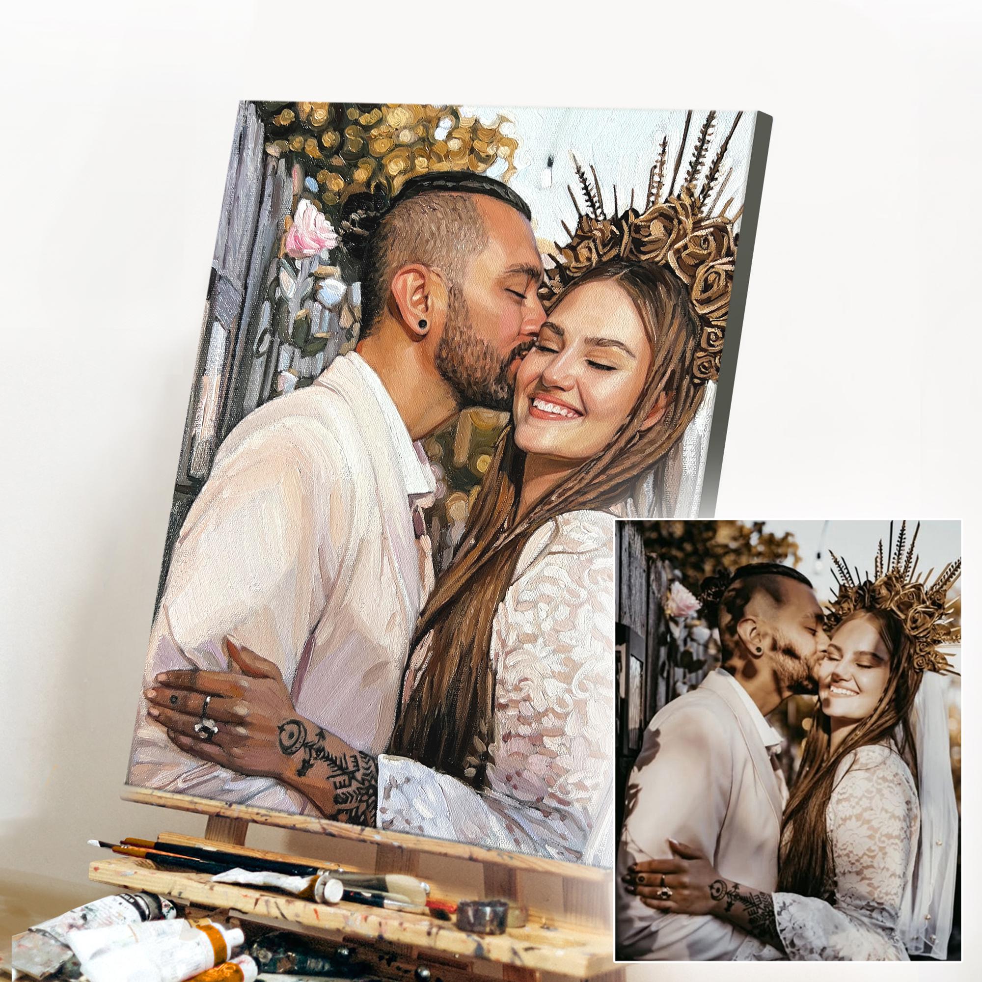 Custom Painting From Photo on Canvas, Commission Oil Painting Portrait ...
