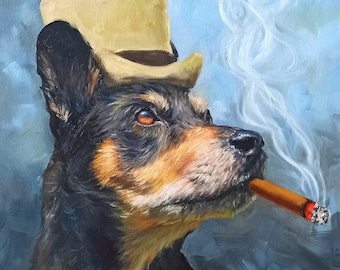 Portrait oil painting commission, Custom portrait oil painting from photo, Dog painting from photo, gift for husband, gift for him