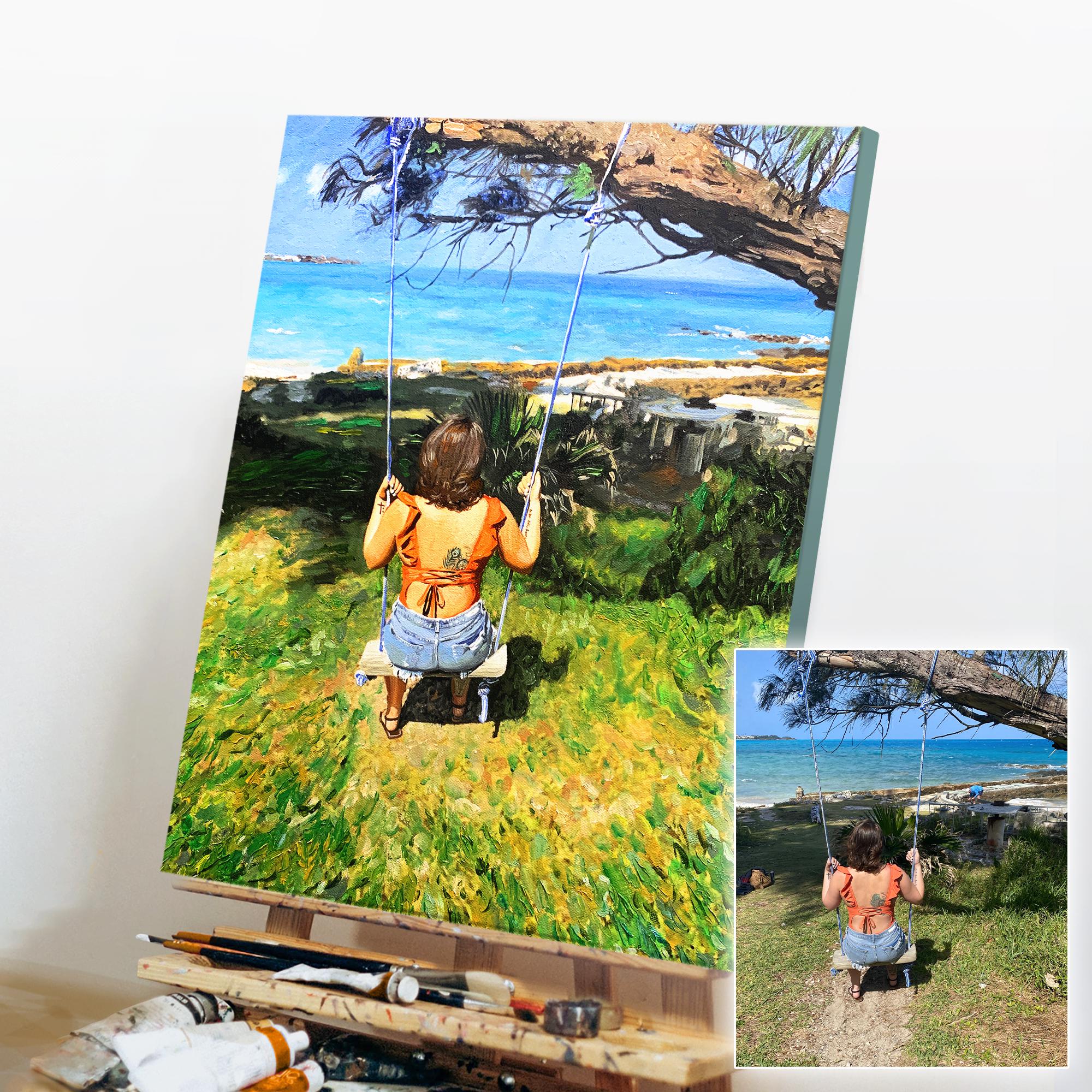Custom Woman Portrait From Photo, Commission Oil Painting on Canvas ...