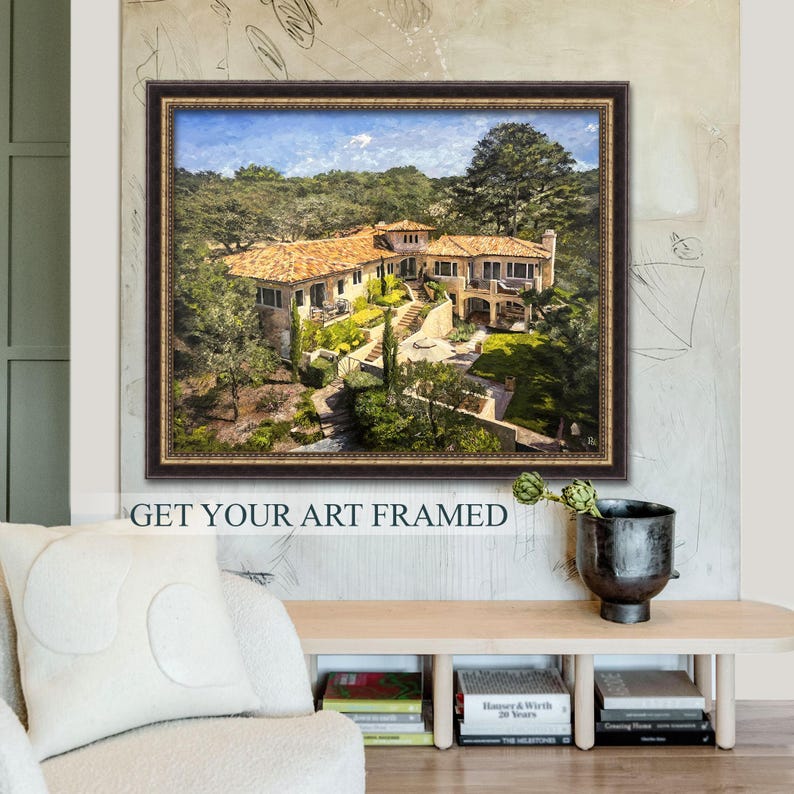 Custom House Portrait Handpainted Oil Painting of Your Home on Canvas