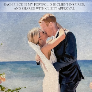 Custom oil painting portrait on canvas, Custom wedding portrait on canvas from photo, Custom art, wedding gift, gift for wife, husband gift zdjęcie 4