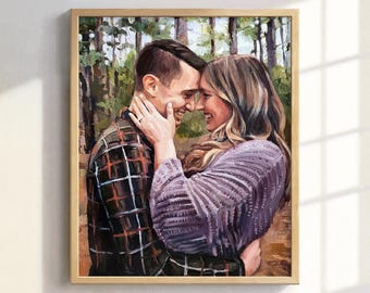 Custom Portrait Painting from Photo, Custom Oil Painting from Photo on Canvas, Custom Art, Photo to Painting, Couple Gift