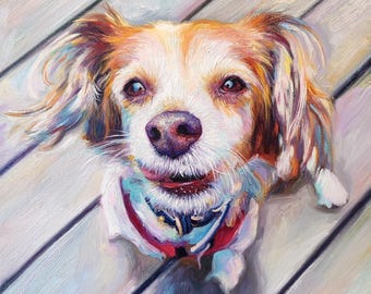 写真から作成するカスタム犬のメモリアル油絵、パーソナライズされたペットロスのお悔やみギフト、手描きの犬の肖像画、オーダーメイドのペットメモリアルアート