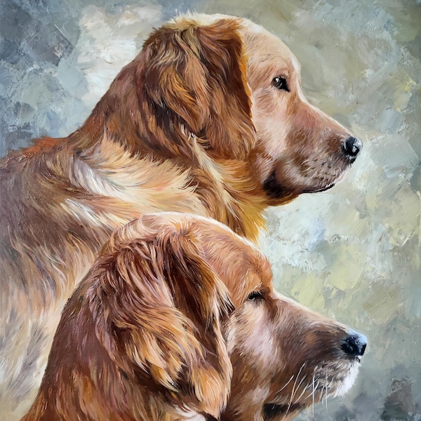Aangepaste hond schilderij van foto, huisdier olieportret op canvas, handgeschilderd huisdier herdenkingscadeau, realistisch olieverfschilderij commissie