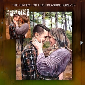 Custom portrait painting from photo, custom oil painting from photo on canvas, Custom art, photo to painting, couple gift