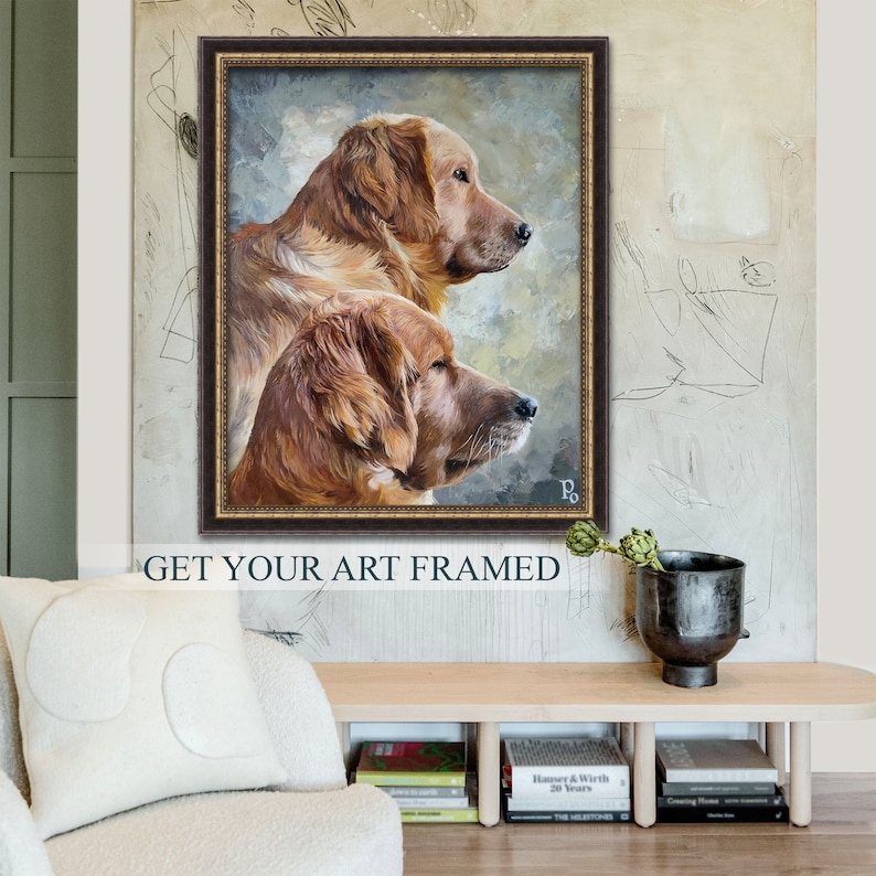 Oil painting commission, Custom oil portrait, Custom dog oil painting from photo, oil pet portrait, dog lover gift, customized gift image 8