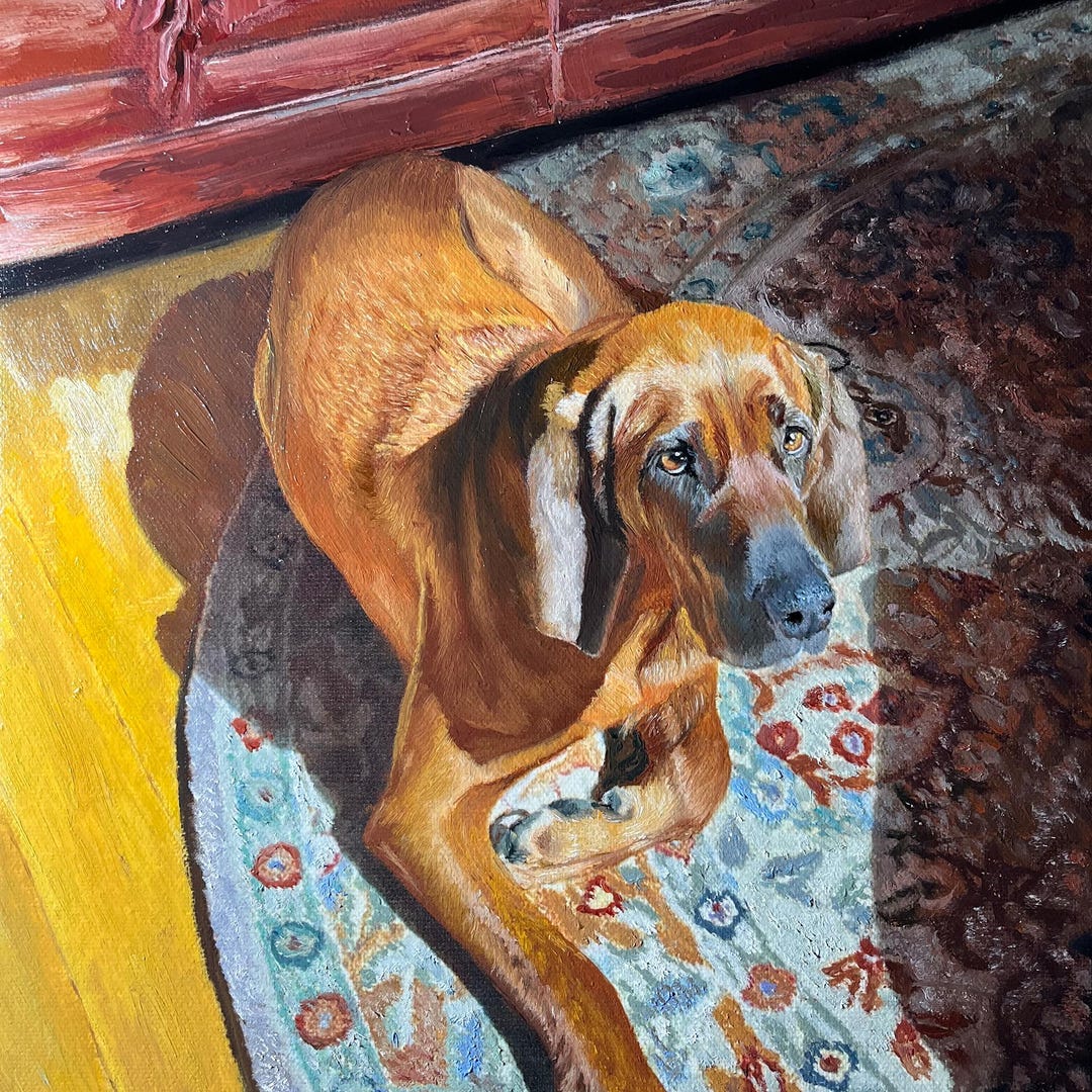Custom Dog Oil Painting From Photo, Hand Painted Pet Portrait on Canvas ...