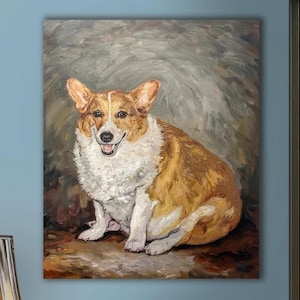 Custom Dog Oil Portrait on Canvas from Photo, Commissioned Wall Art, Dog Memorial Portrait, Pet Loss Gifts