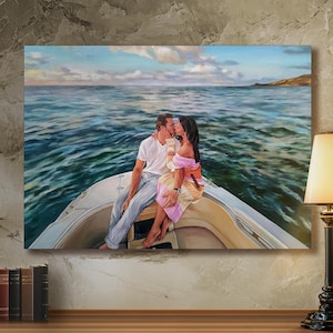 Custom painting from photo on canvas, Commission painting portrait, Commission painting couple, couples gift, anniversary gift