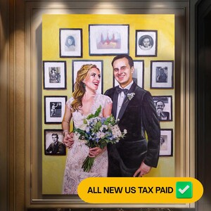 Commission oil parents portrait from photo, Custom portrait on canvas, Photo to painting, custom art, family gift, anniversary gift