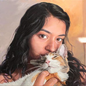 Portrait à l'huile personnalisé à partir d'une photo, portrait de femme peint à la main, tableau portrait réaliste, peinture à l'huile sur toile sur commande, Git pour femme