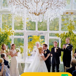Hochzeit Ölgemälde vom Foto | Portrait auf Leinwand | Zeremonie-Kunstwerk | In Auftrag gegebenes Geschenk | Personalisierte Kunst | Malerei Auftrag
