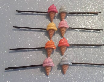 Ice Cream Embroidered Iron On Applique Patch Sherbet W//ORANGE Twist